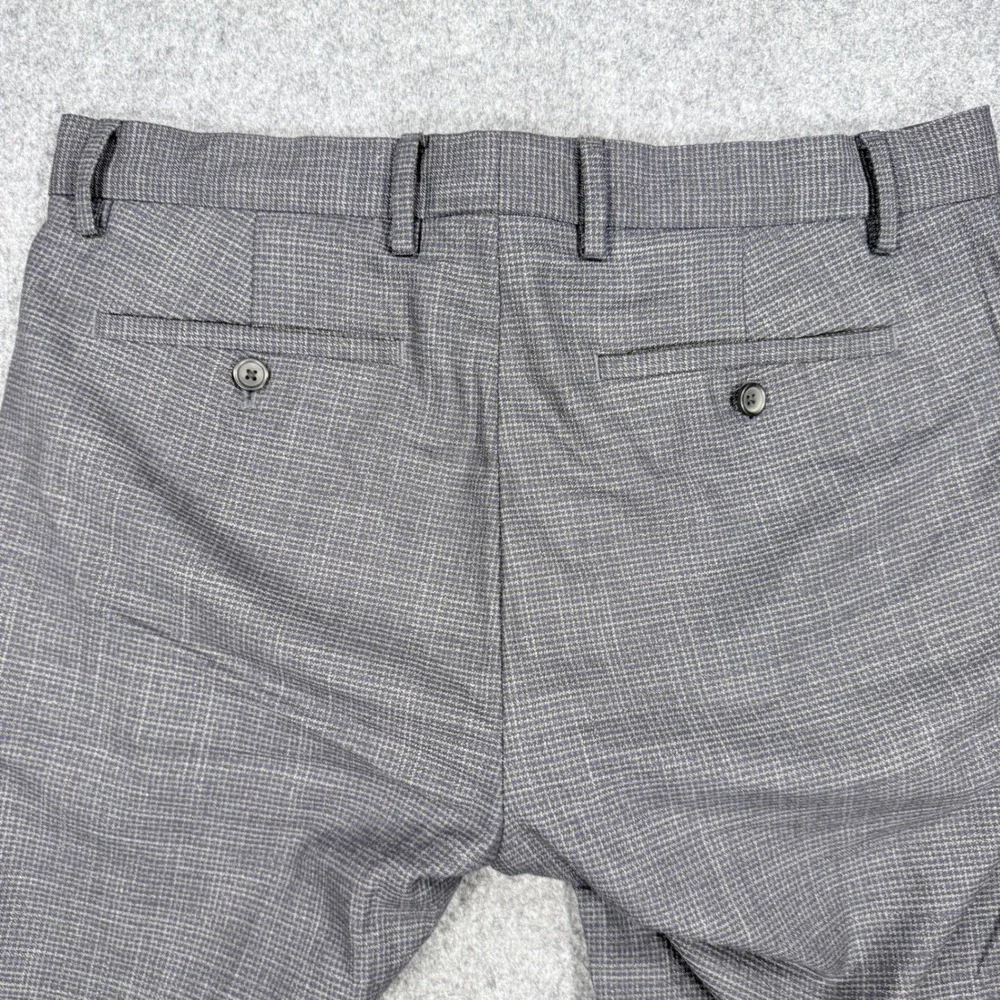 Banana Republic Slim Fit Gray Micro Pattern Dress Pants 34x32 Stretch Trousers